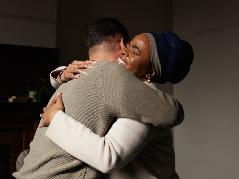 Emotional embrace reflecting healing from anxiety control perfectionism patterns