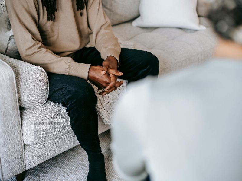 Client preparing questions to ask during a therapy consultation
